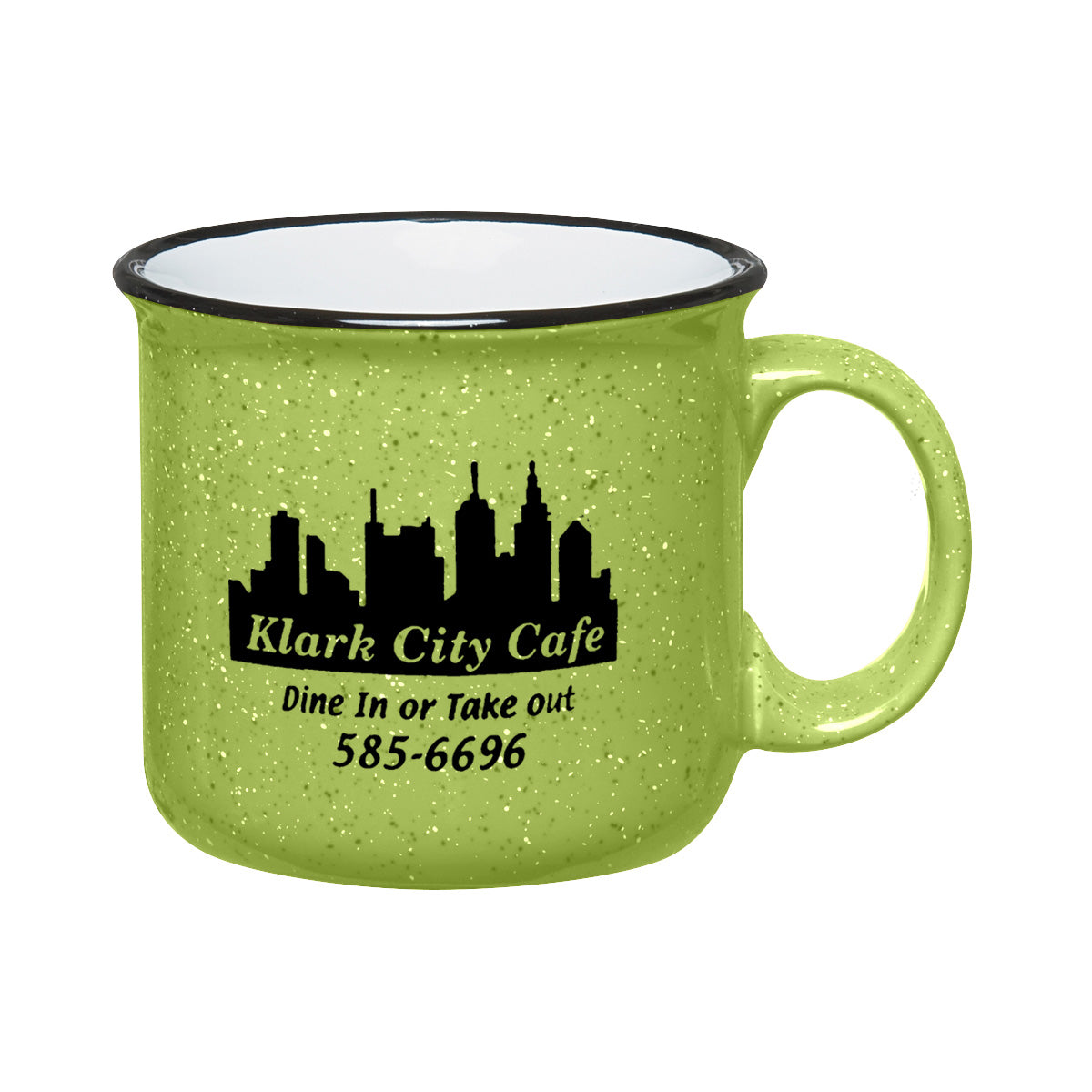 Campfire Mug, 15 oz Laser Engraving - Lime Green - Ceramic