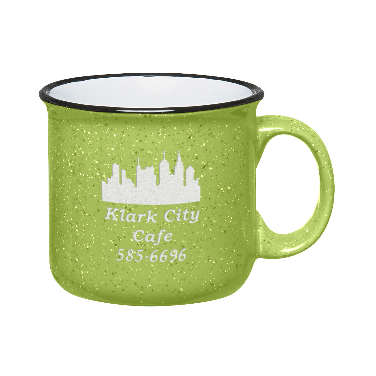 Campfire Mug, 15 oz Laser Engraving - Lime Green - Laser Engraving