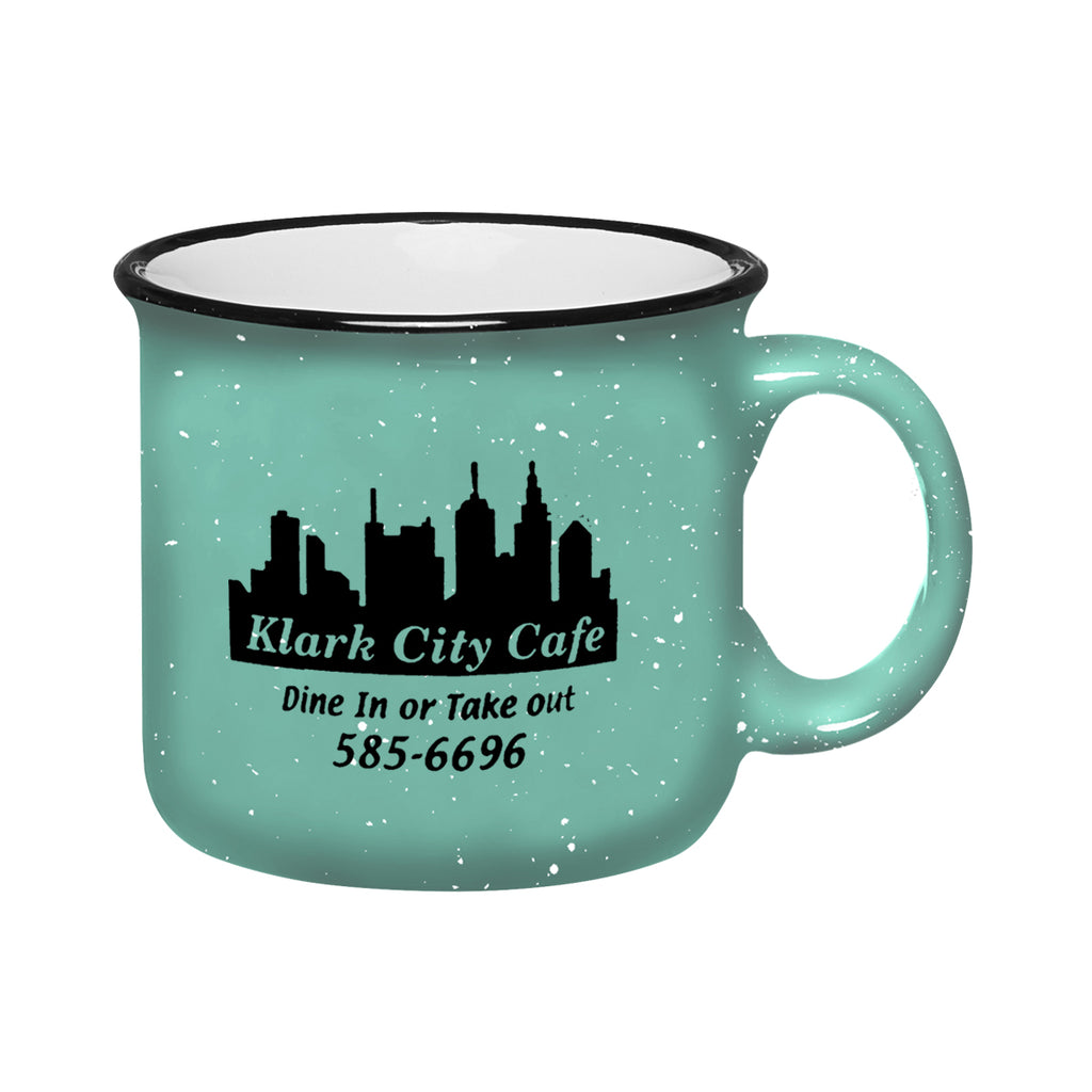 Campfire Mug, 15 oz Laser Engraving - Teal - Ceramic