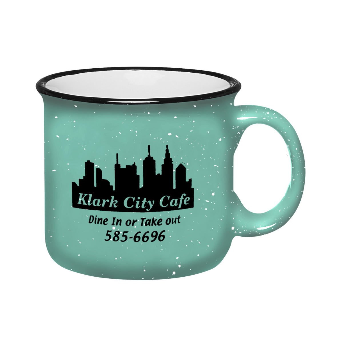 Campfire Mug, 15 oz Laser Engraving - Teal - Ceramic