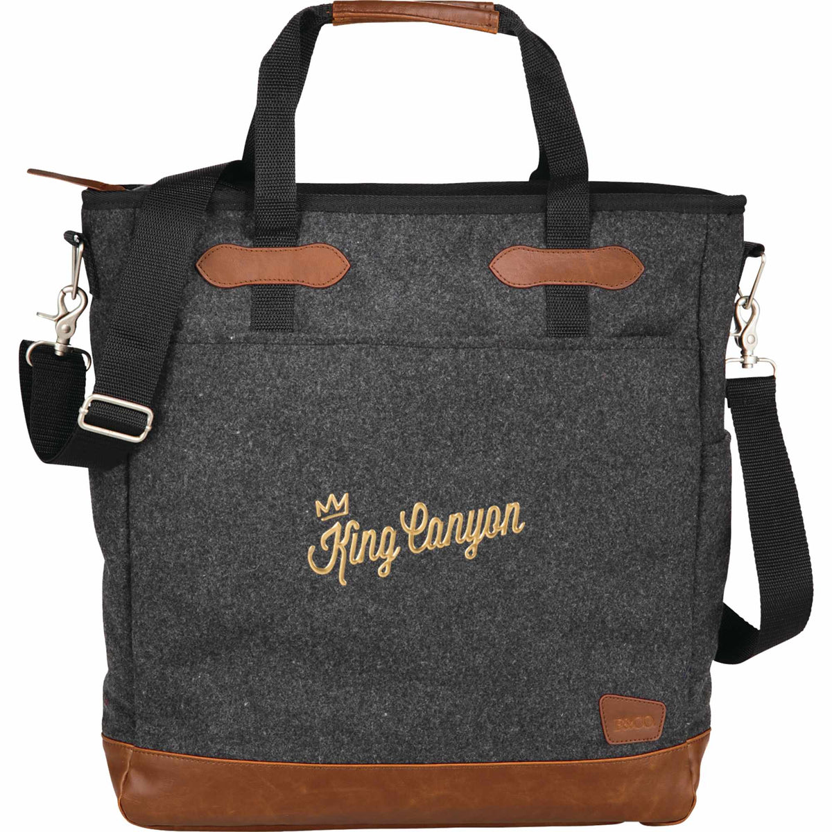 Campster Wool Blend Computer Tote, 15 Inch Transfer - Charcoal - Front 2