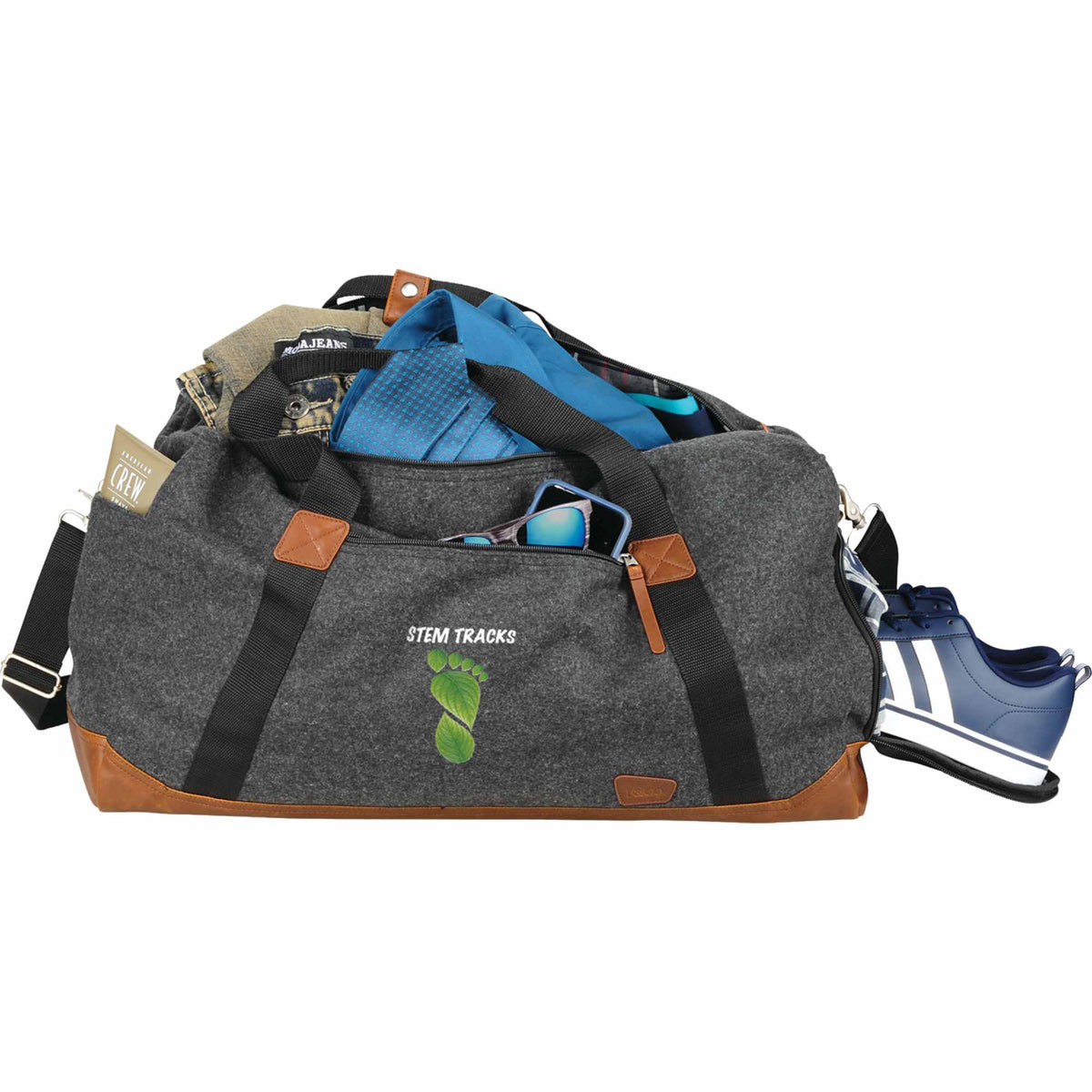 Campster Wool Blend Duffel Bag, 22 Inches Transfer - Charcoal - Front 2