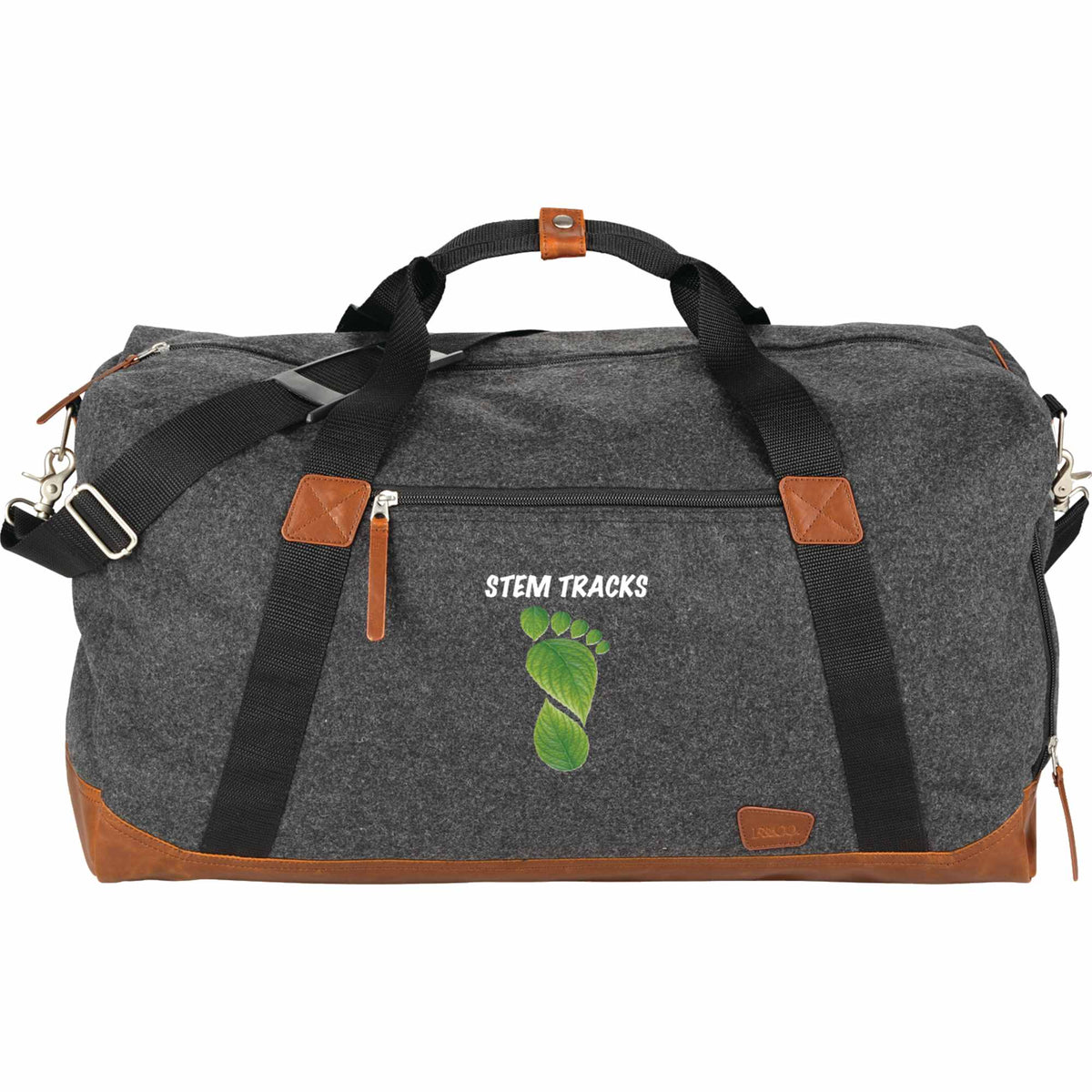 Campster Wool Blend Duffel Bag, 22 Inches Transfer - Charcoal - Front 3