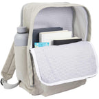 Campus Cotton Canvas Laptop Backpack, 15 Inch Embroidery - Gray - Detail