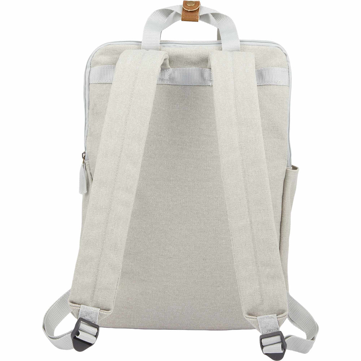 Campus Cotton Canvas Laptop Backpack, 15 Inch Transfer - Gray - Back