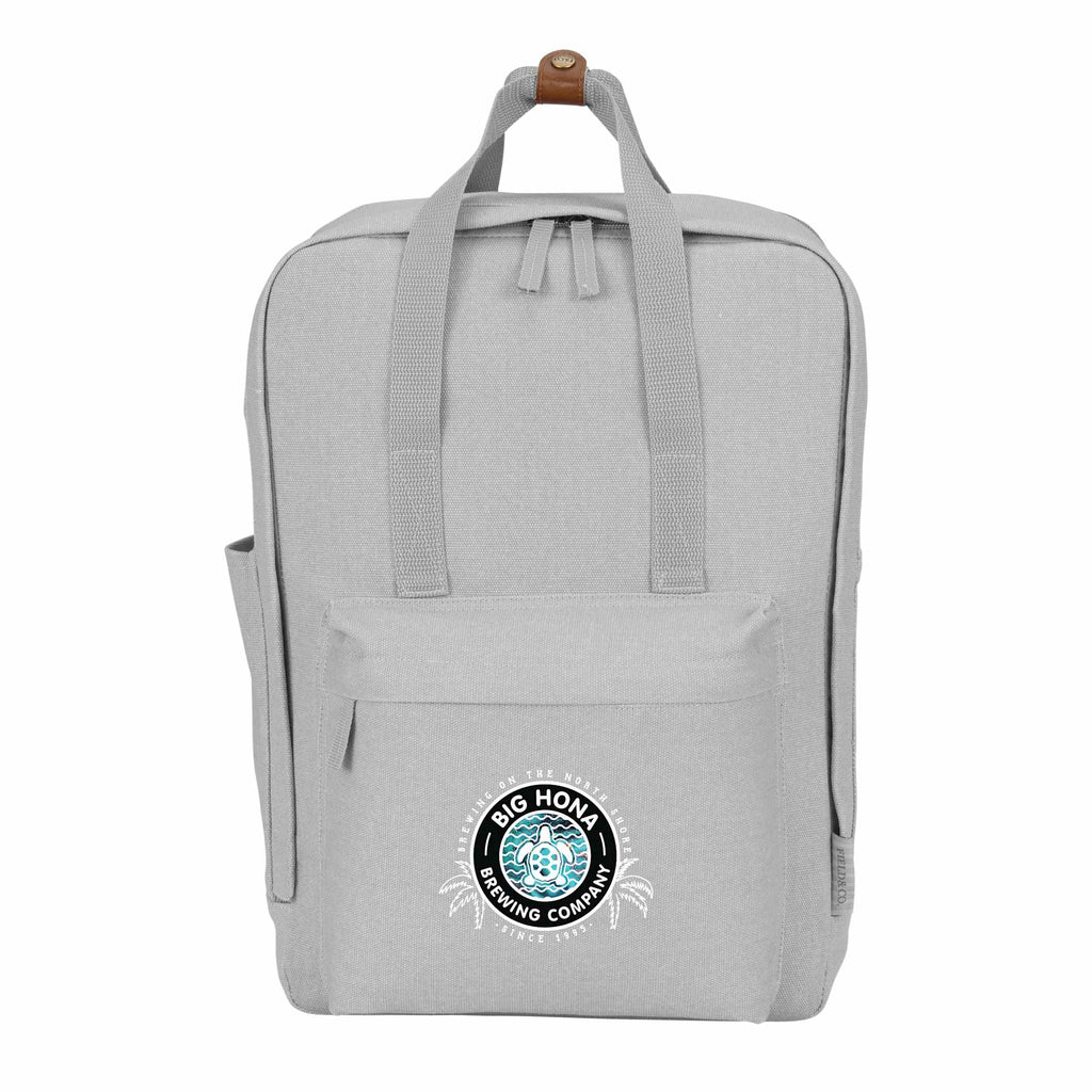 Campus Cotton Canvas Laptop Backpack, 15 Inch Transfer - Gray - Front