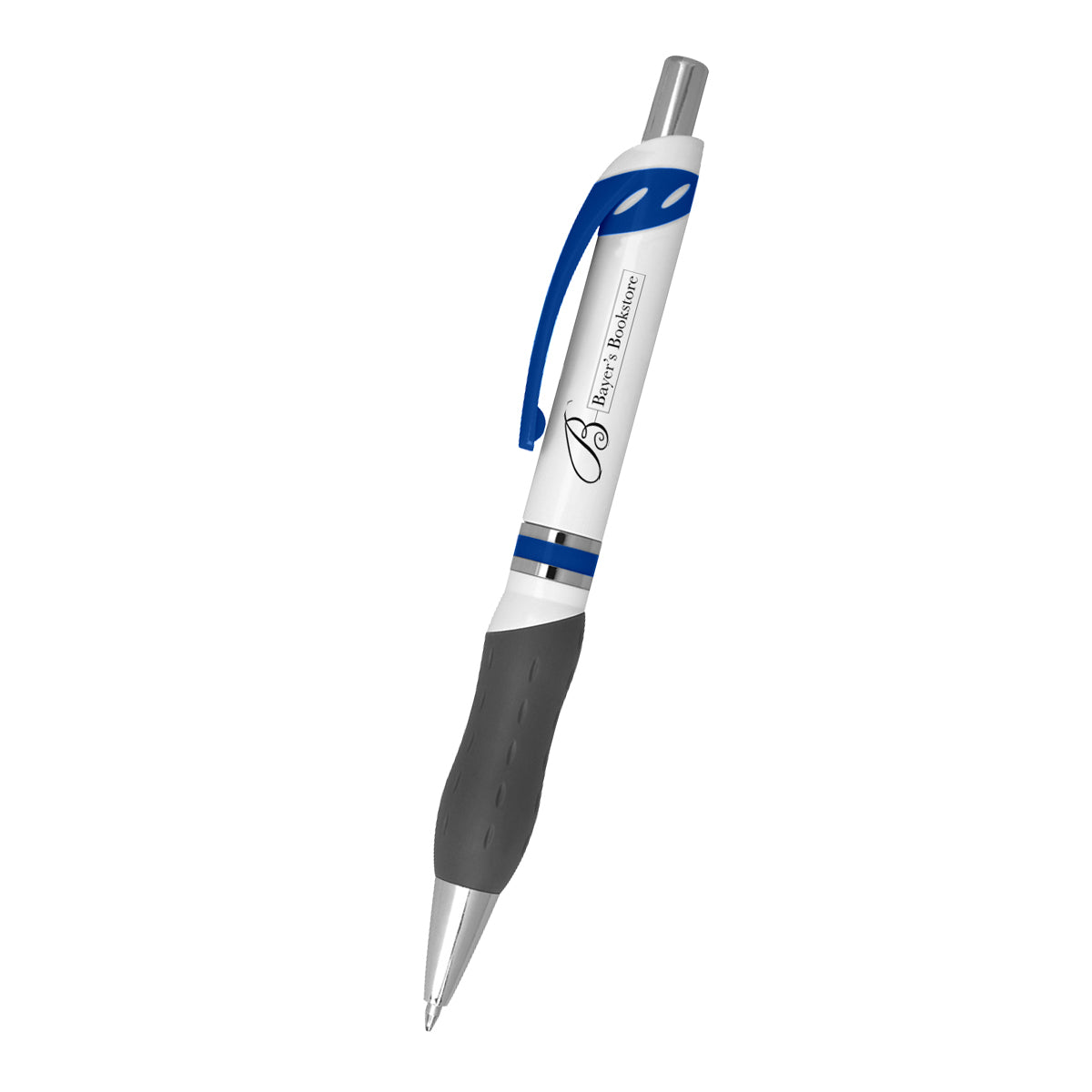 Campus Pen with Your Logo - White/royal - Silk Screen