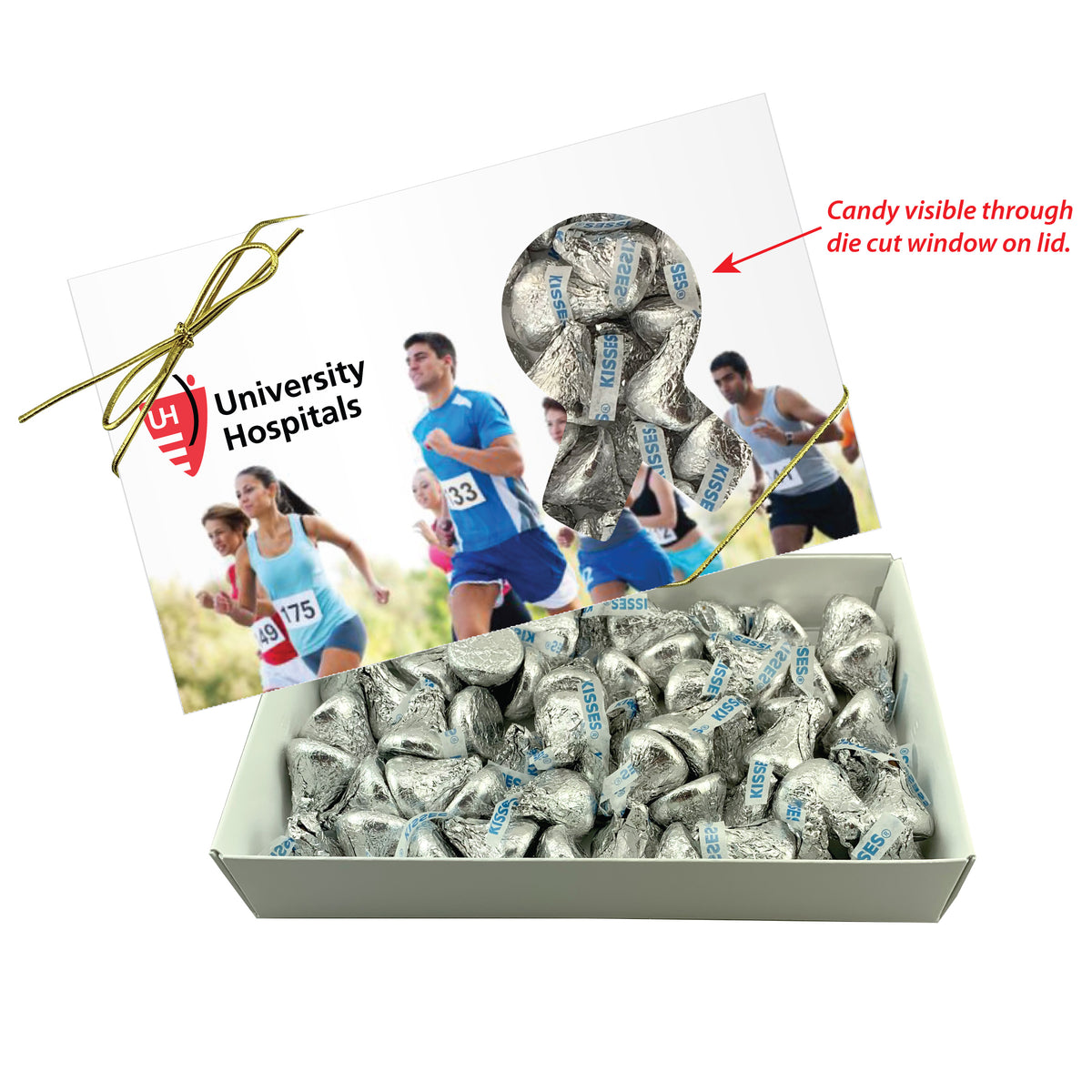 Candy Box That Is Cut Out - Ribbon - Kisses