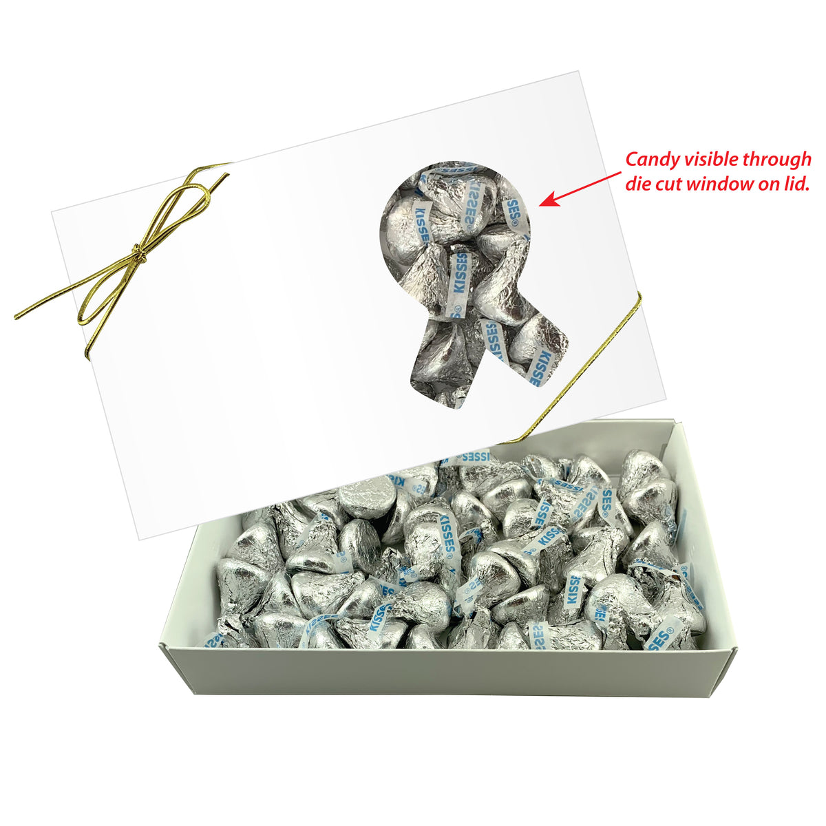 Candy Box That Is Cut Out - Ribbon - Kisses_BLANK