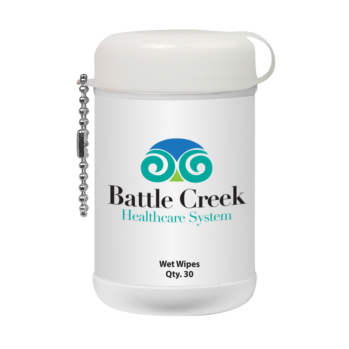 Canister of Wet Wipes, Mini - White Cap - White_Label