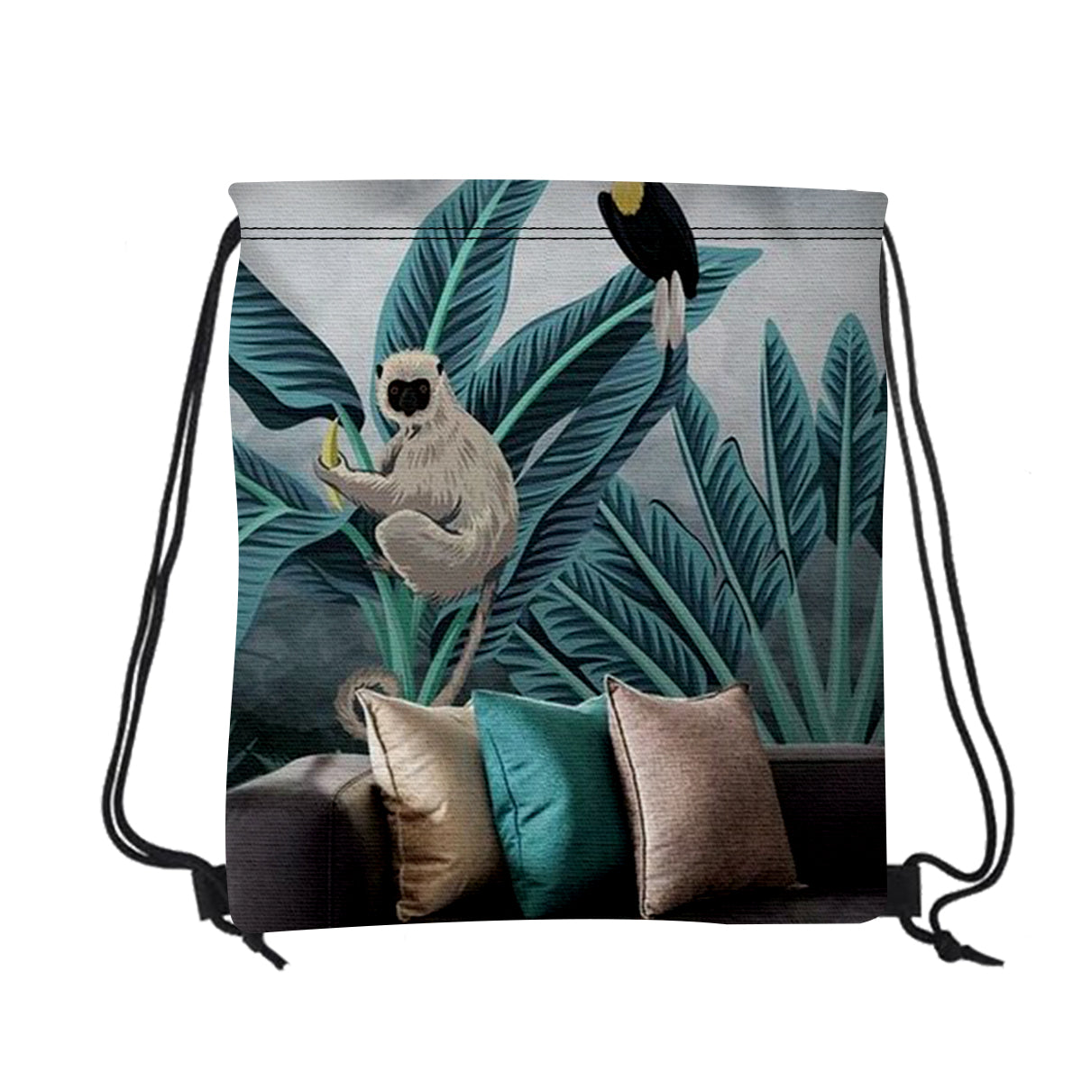 Canvas Drawstring Backpack, 16 x 18 Inches