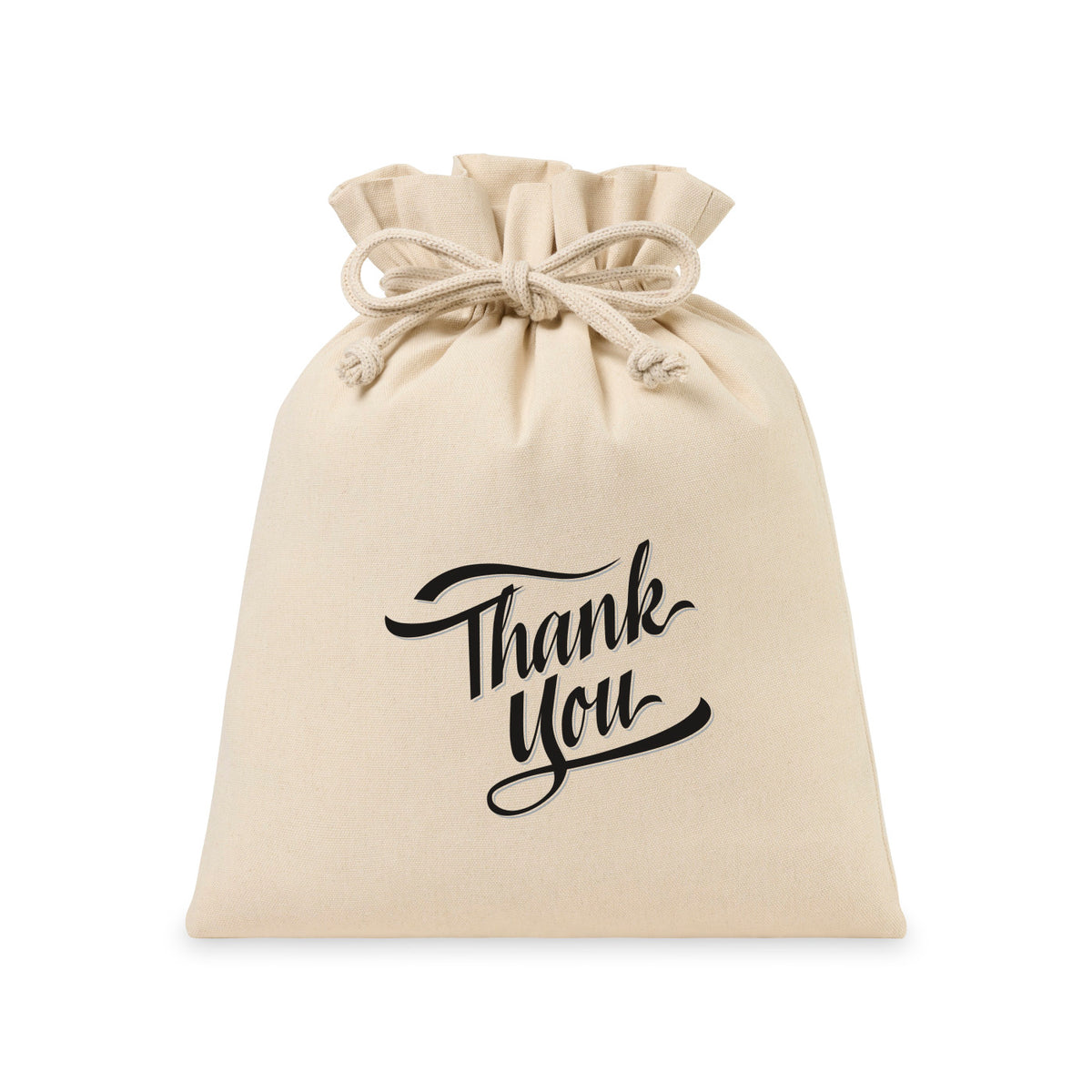 Canvas Drawstring Gift Bag, Large Transfer - Natural - View 4