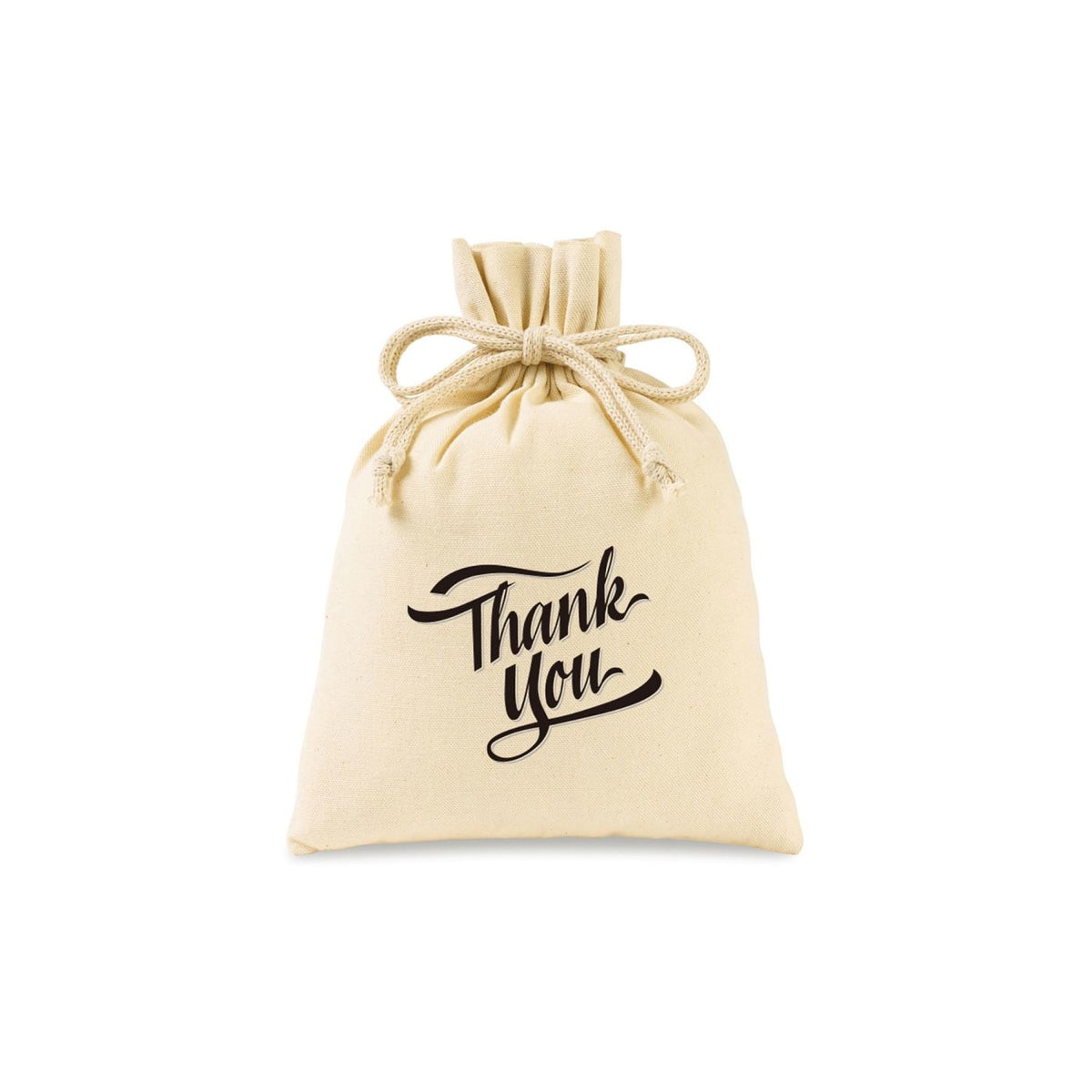 Canvas Drawstring Gift Bag, Medium - Natural - View 1