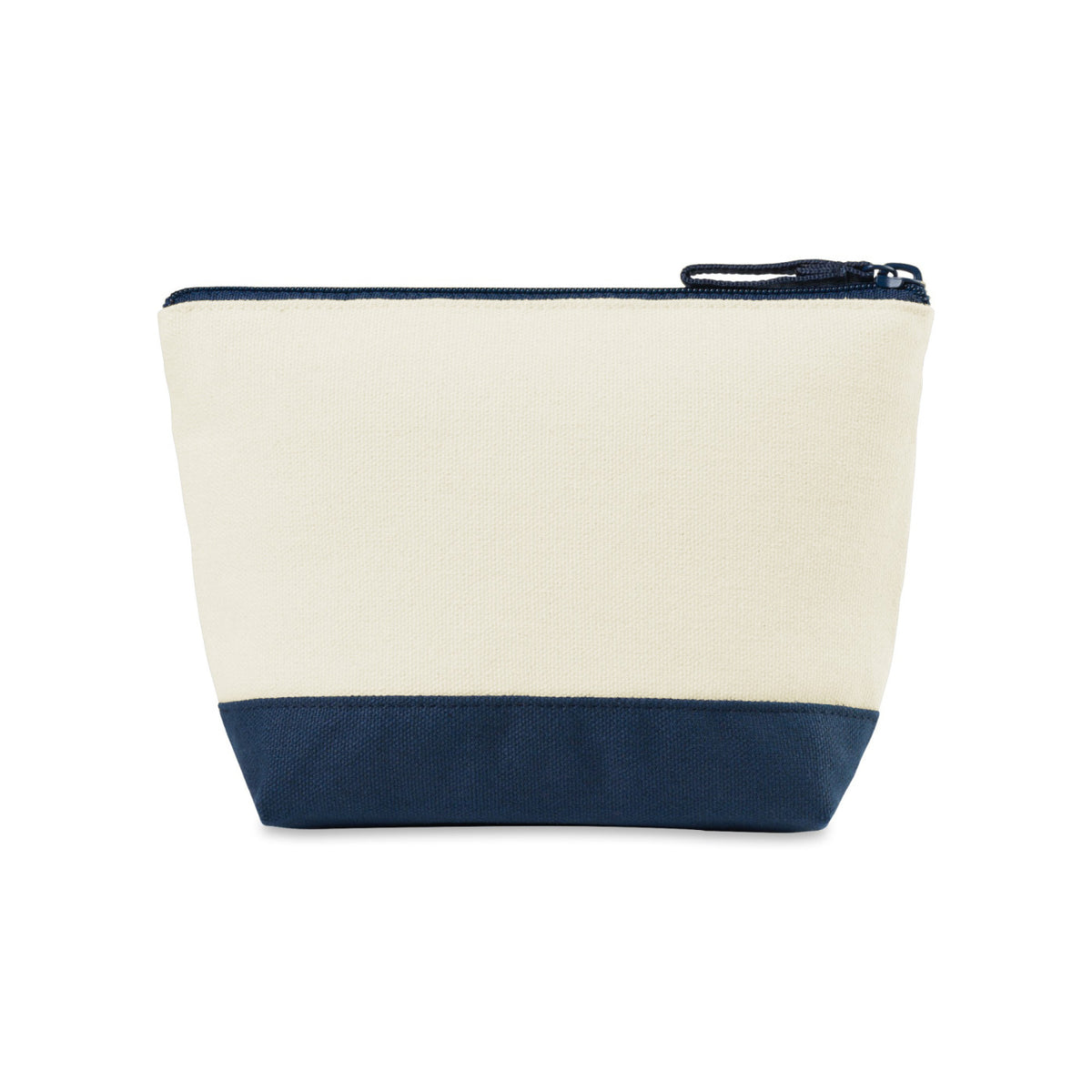 Canvas Zip Pouch with Colored Base Transfer - True Navy - View 3