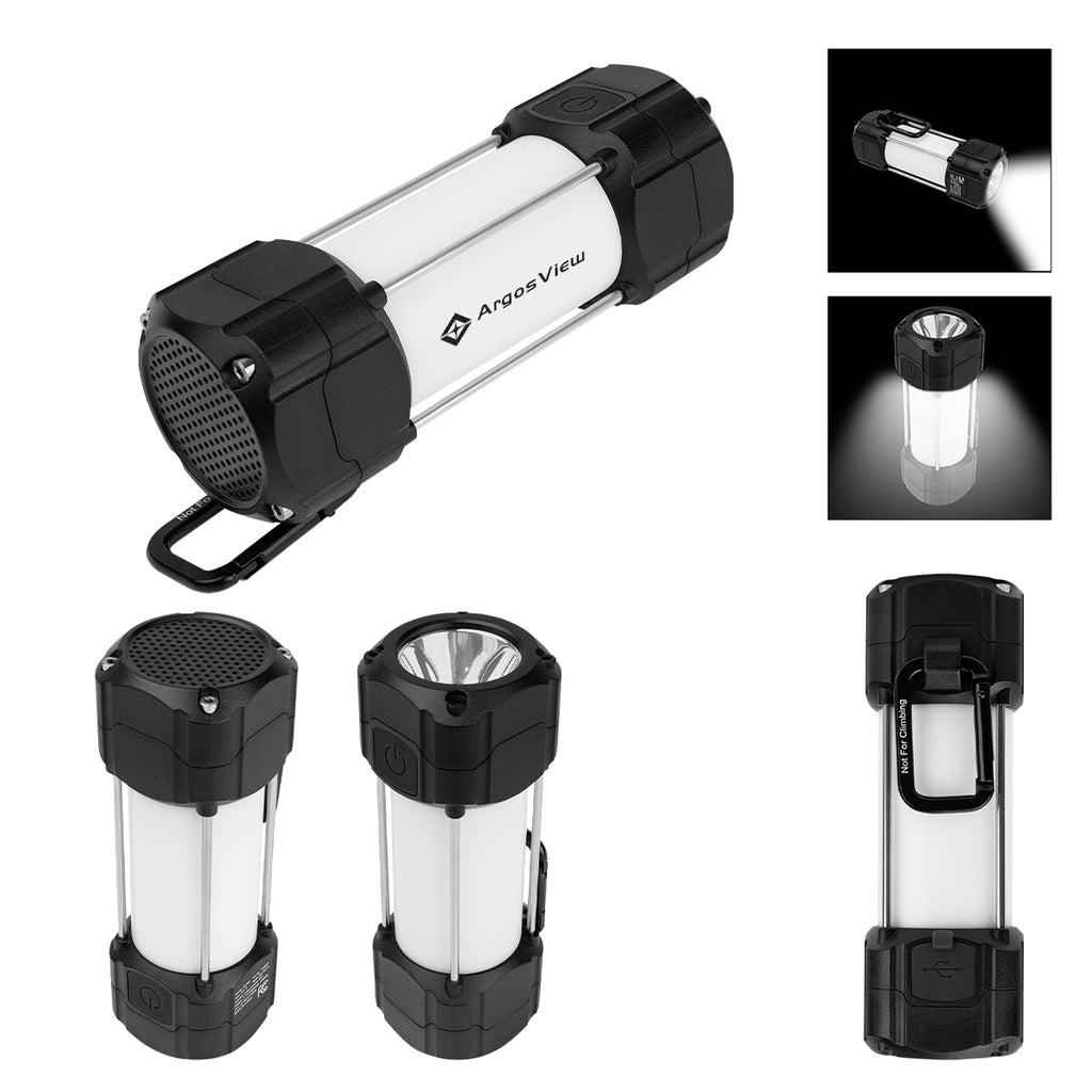 Canyon COB Lantern and Speaker - Black with White - Pad Print