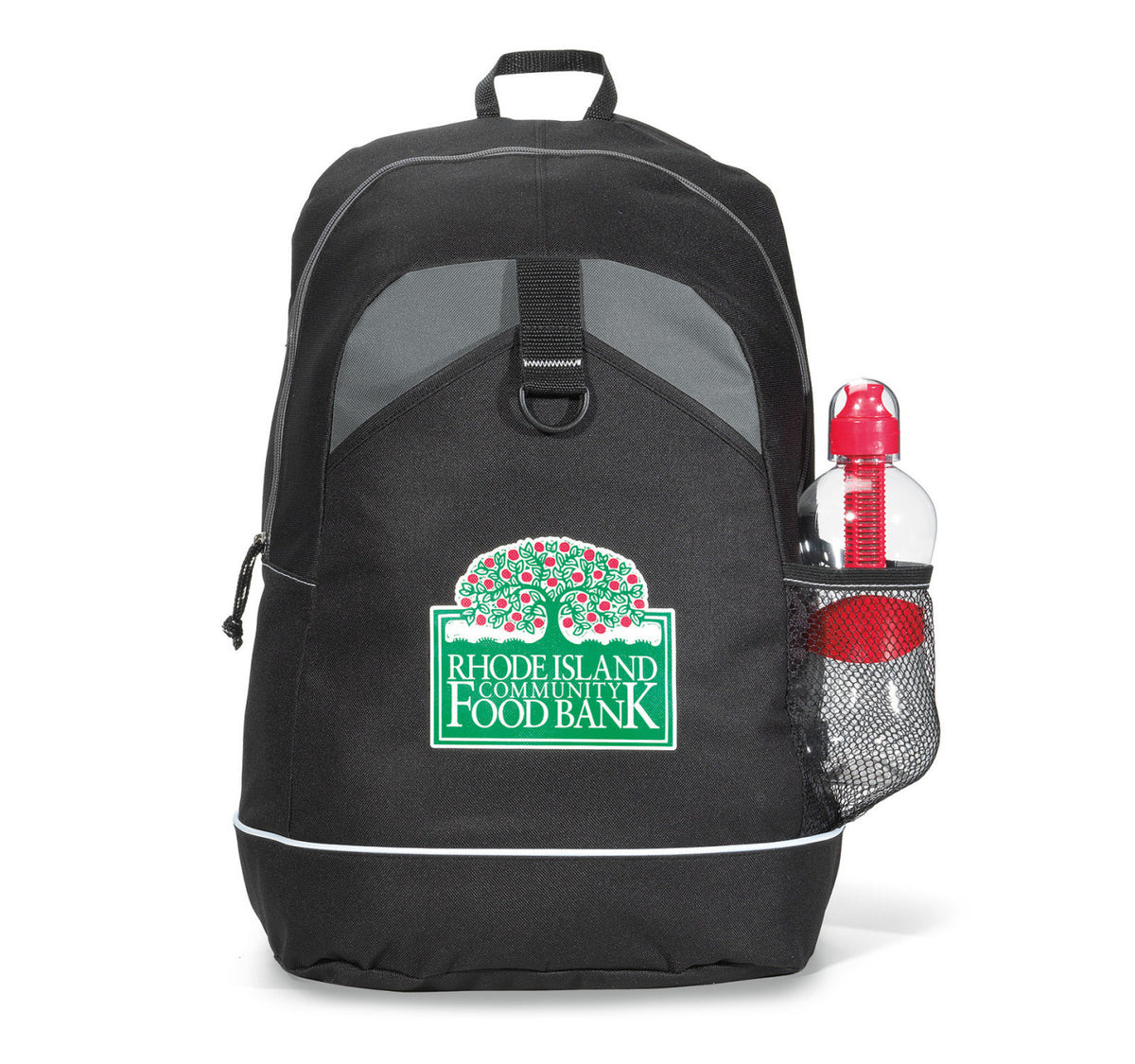 Canyon Polyester Backpack with Front Tablet Pocket Embroidery - Black - View 1