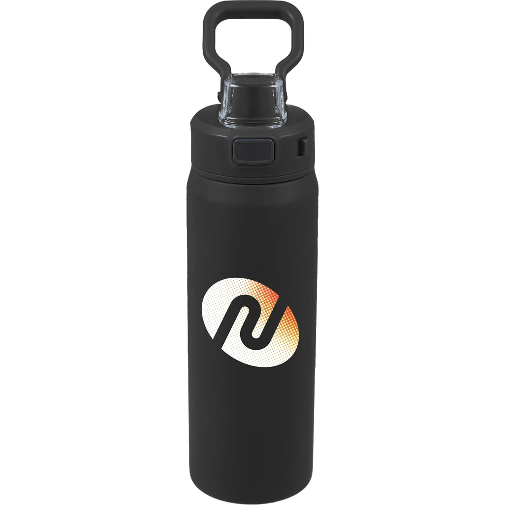 Canyon Recycled Stainless Sports Bottle, 30 oz - Black - Front