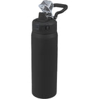 Canyon Recycled Stainless Sports Bottle, 30 oz Full Color - Black - Front Open
