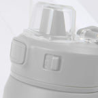 Canyon Recycled Stainless Sports Bottle, 30 oz Full Color - White - Lock Button Detail 2