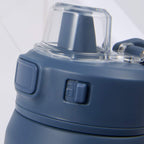Canyon Recycled Stainless Sports Bottle, 30 oz - Nightfall Blue - Lock Button Detail 2