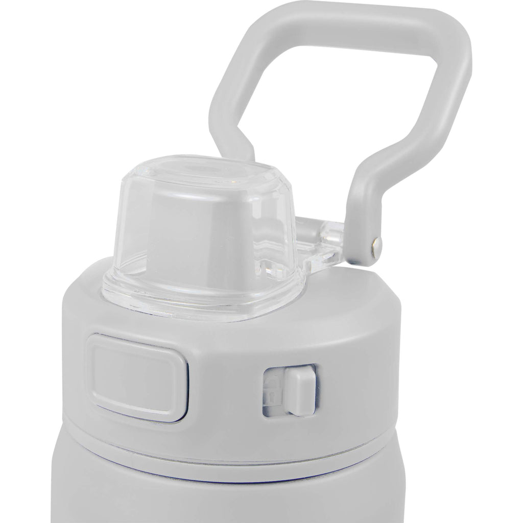 Canyon Recycled Stainless Sports Bottle, 30 oz - White - Top Detail
