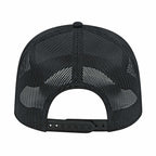 Cap America Chino Twill Trucker Cap with Mesh Back Embroidery - Black/Black - Back
