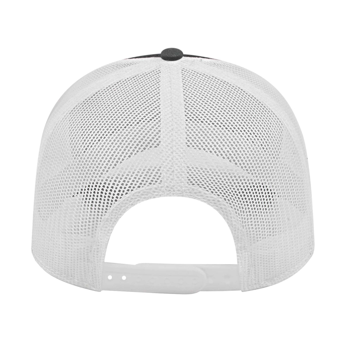 Cap America Chino Twill Trucker Cap with Mesh Back Embroidery - Black/Charcoal/White - Back
