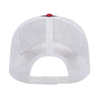 Cap America Chino Twill Trucker Cap with Mesh Back Embroidery - Black/Red/White - Back