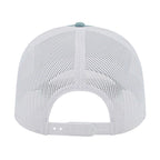 Cap America Chino Twill Trucker Cap with Mesh Back Embroidery - Blue/White - Back