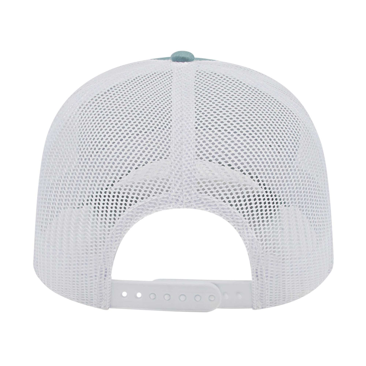 Cap America Chino Twill Trucker Cap with Mesh Back Embroidery - Blue/White - Back