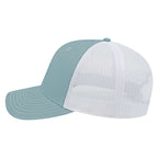 Cap America Chino Twill Trucker Cap with Mesh Back Embroidery - Blue/White - Right Side