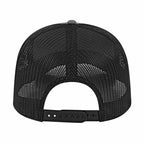 Cap America Chino Twill Trucker Cap with Mesh Back Embroidery - Charcoal/Black - Back