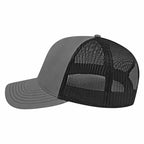 Cap America Chino Twill Trucker Cap with Mesh Back Embroidery - Charcoal/Black - Right Side