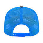 Cap America Chino Twill Trucker Cap with Mesh Back Embroidery - Charcoal/Neon Blue - Back