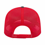 Cap America Chino Twill Trucker Cap with Mesh Back Embroidery - Charcoal/Red - Back