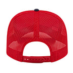 Cap America Chino Twill Trucker Cap with Mesh Back Embroidery - Gray/Navy/Red - Back