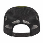 Cap America Chino Twill Trucker Cap with Mesh Back Embroidery - Loden/Black - Back