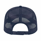 Cap America Chino Twill Trucker Cap with Mesh Back Embroidery - Navy/Navy - Back