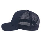 Cap America Chino Twill Trucker Cap with Mesh Back Embroidery - Navy/Navy - Right Side
