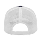 Cap America Chino Twill Trucker Cap with Mesh Back Embroidery - Navy/White - Back