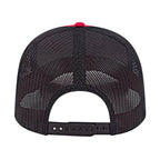 Cap America Chino Twill Trucker Cap with Mesh Back Embroidery - Red/Black - Back