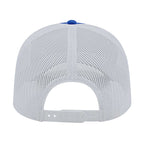 Cap America Chino Twill Trucker Cap with Mesh Back Embroidery - Royal/White - Back