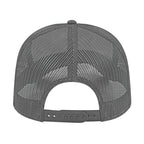 Cap America Chino Twill Trucker Cap with Mesh Back Embroidery - White/Charcoal - Back