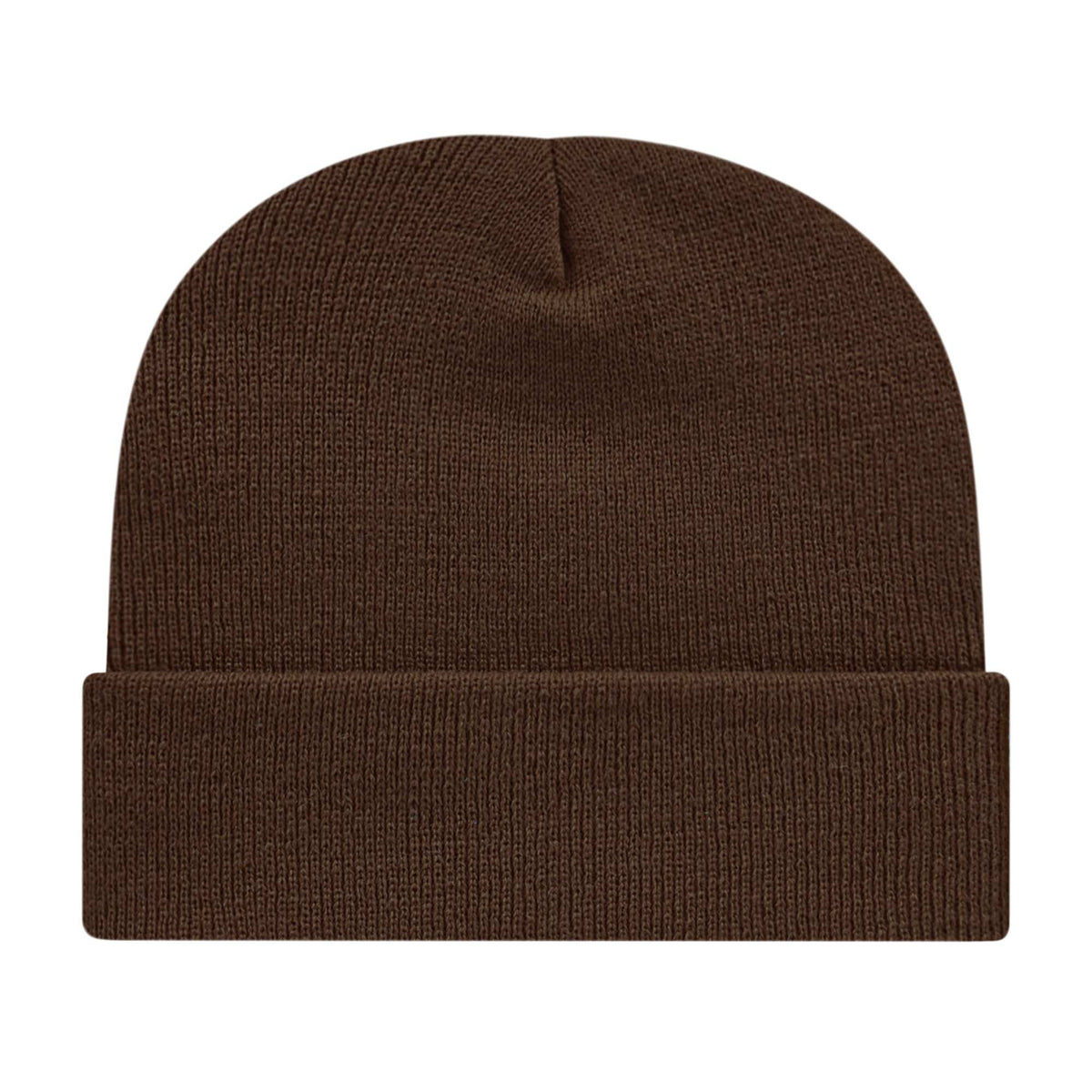 Cap America Cuffed Knit Beanie Embroidery - Chocolate Brown - Photo