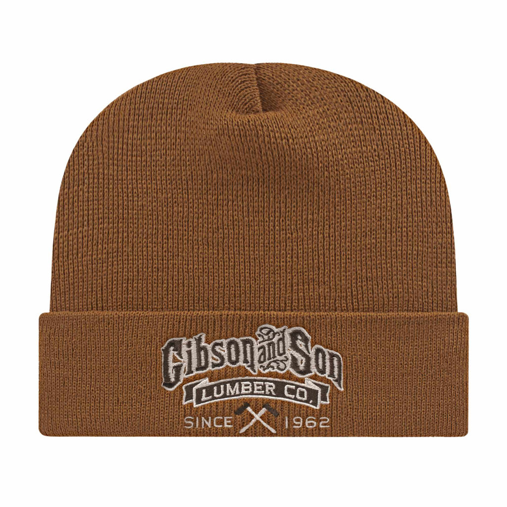 Cap America Cuffed Knit Beanie Embroidery - Cider - Front