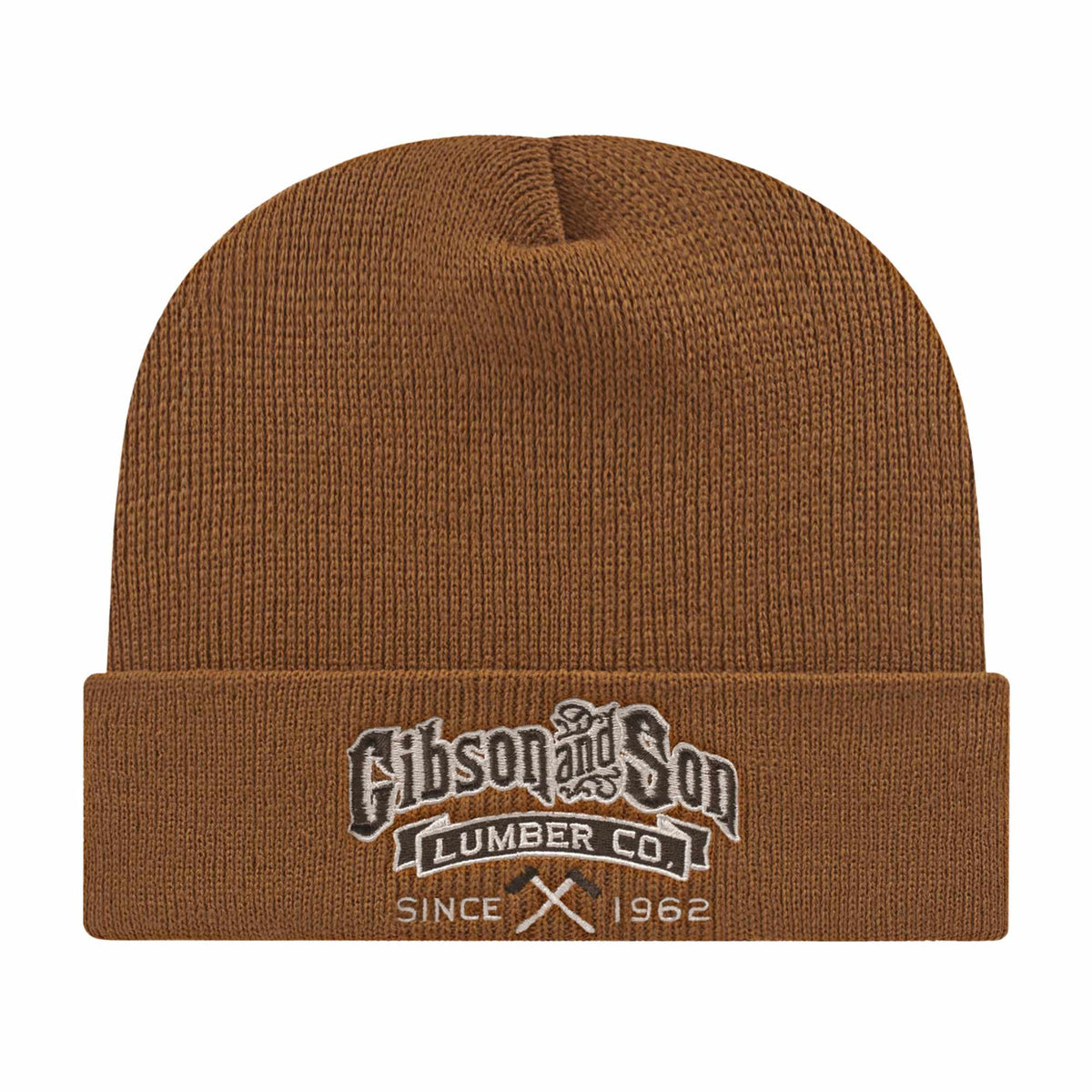 Cap America Cuffed Knit Beanie Embroidery - Cider - Front
