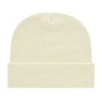 Cap America Cuffed Knit Beanie Embroidery - Ivory - Photo