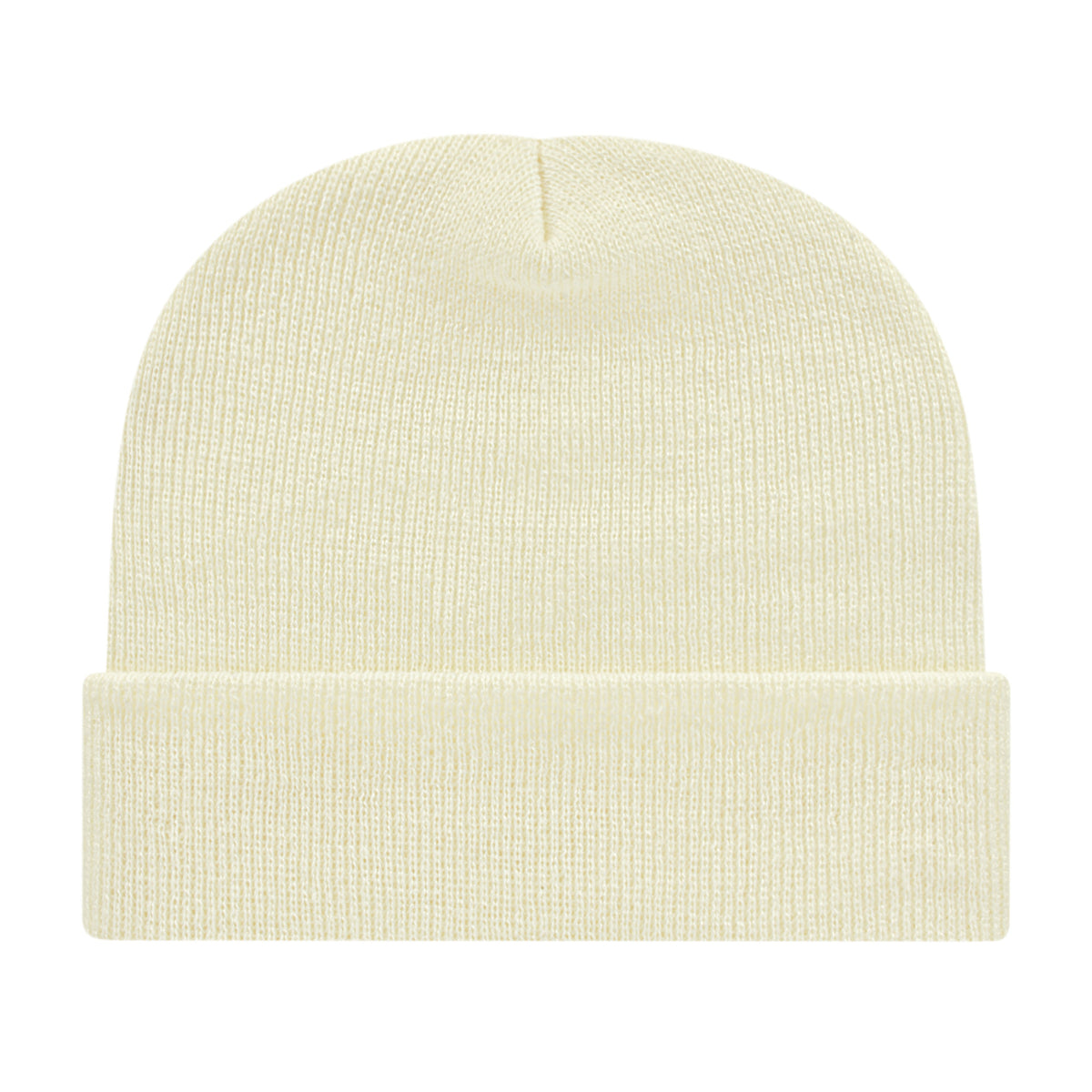 Cap America Cuffed Knit Beanie Embroidery - Ivory - Photo