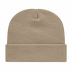 Cap America Cuffed Knit Beanie Embroidery - Khaki - Photo
