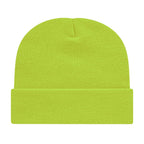 Cap America Cuffed Knit Beanie Embroidery - Lime - Photo